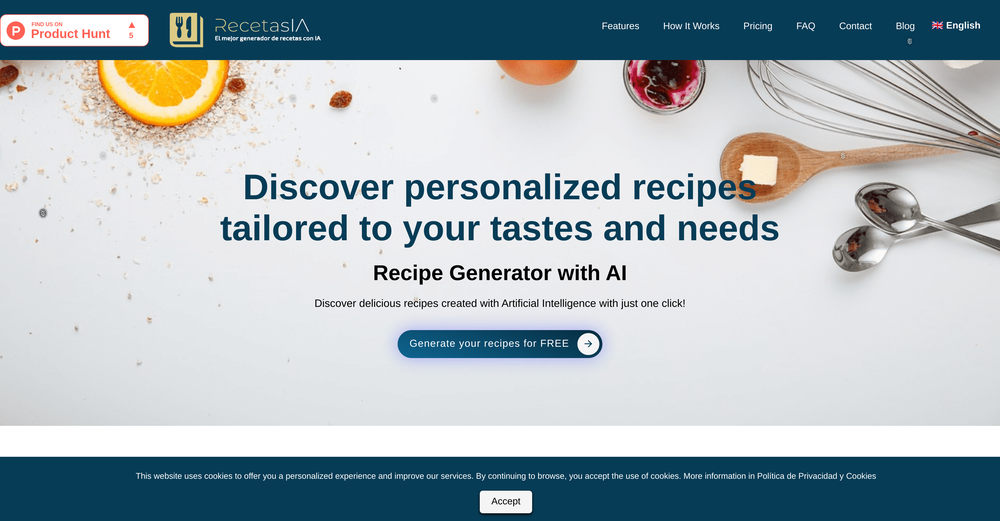 RecetasIA website