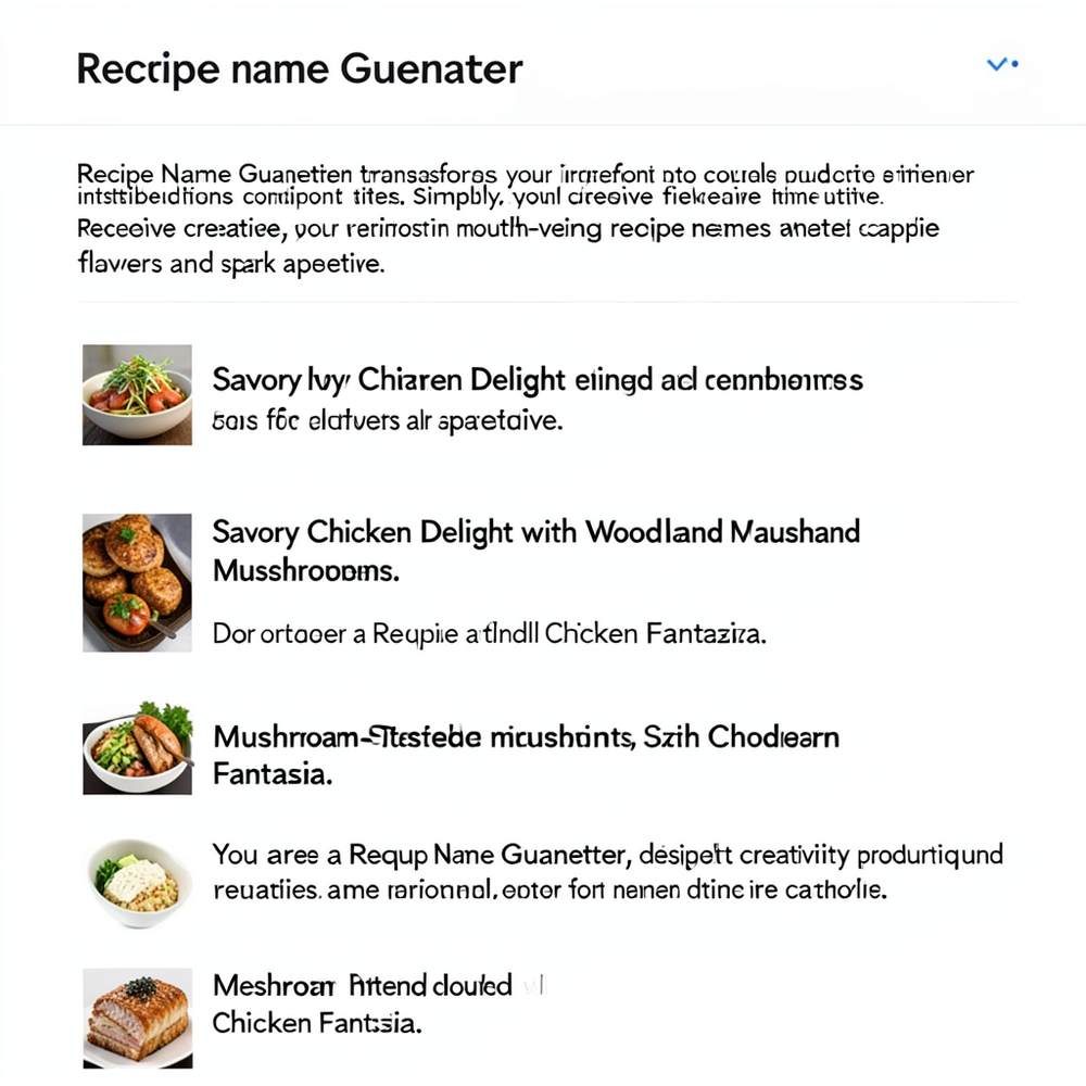 Recipe name Generator website