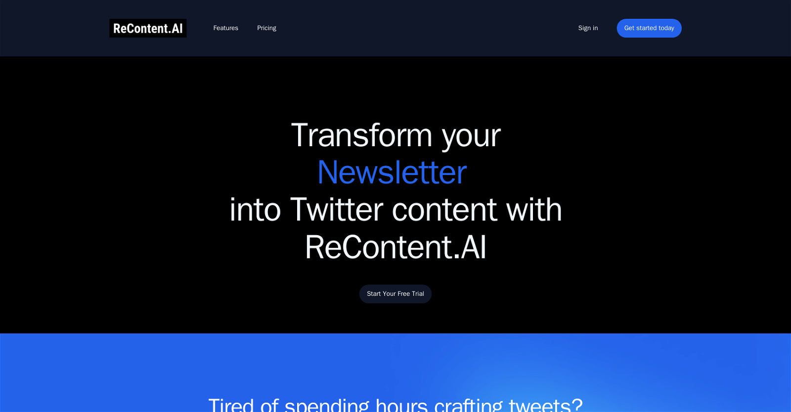 ReContent.AI website