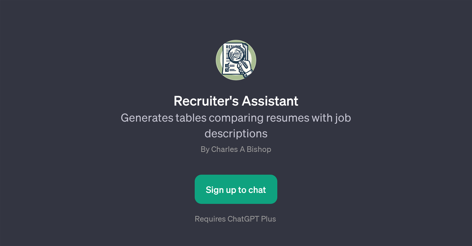Recruiter's Assistant website