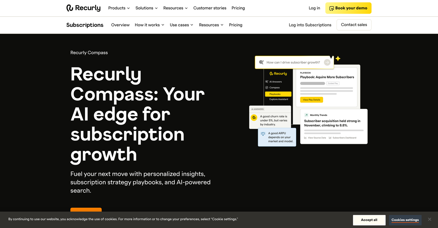 Recurly Compass website
