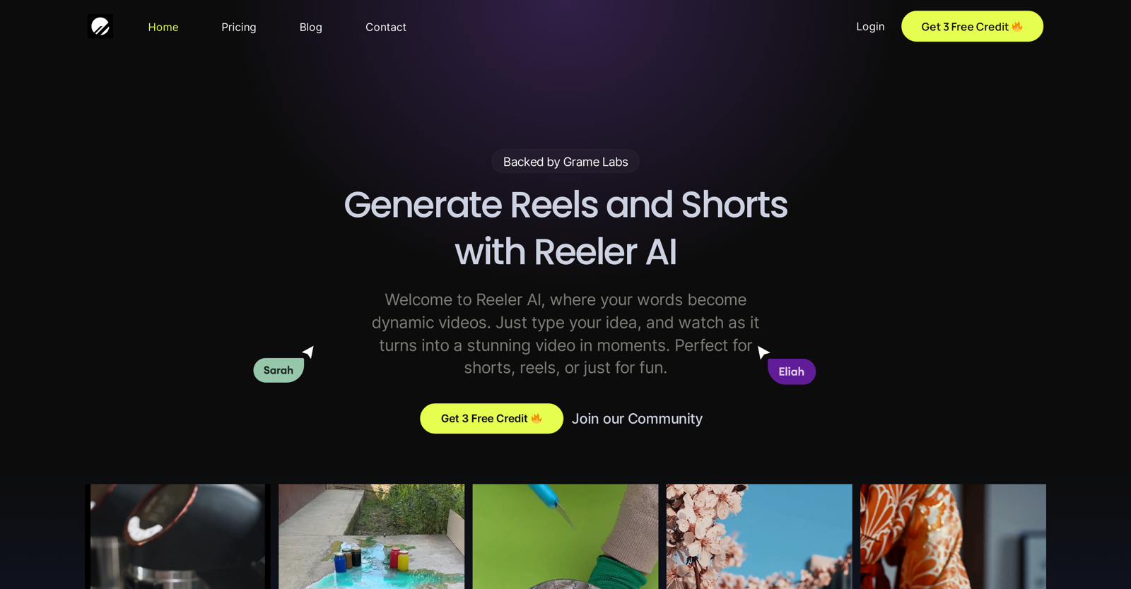 Reeler AI website