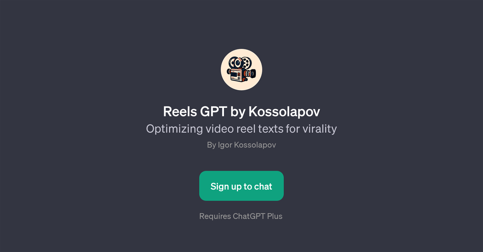 Reels GPT by Kossolapov website