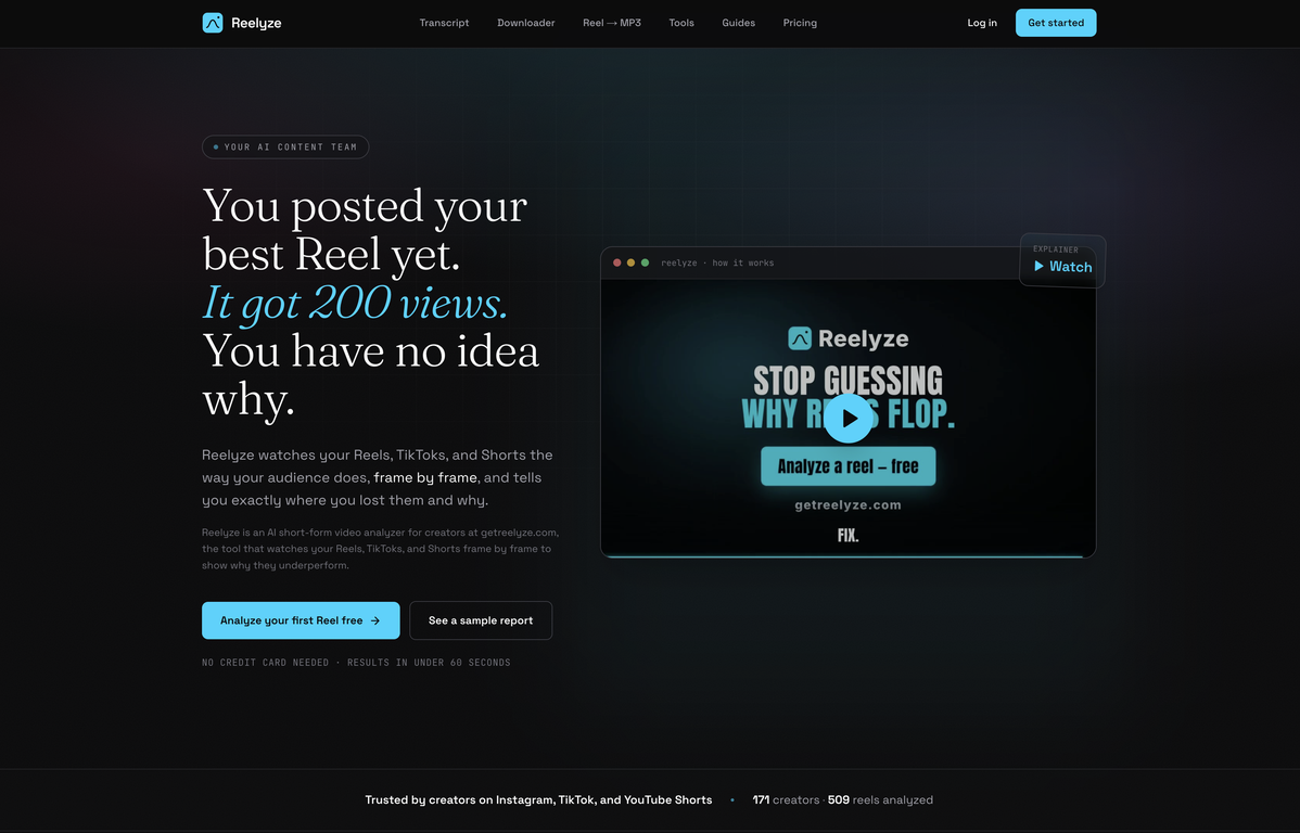 Reelyze website