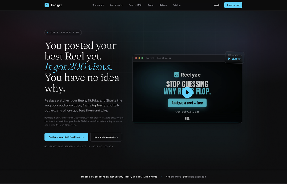 Reelyze website