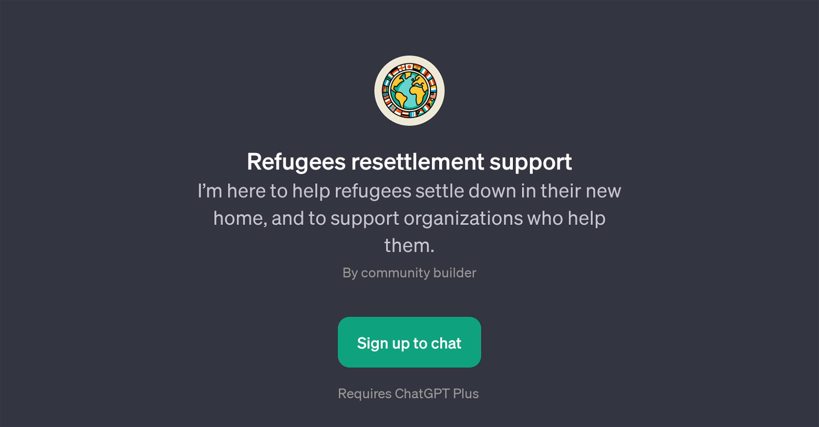 Refugees Resettlement Support GPT website