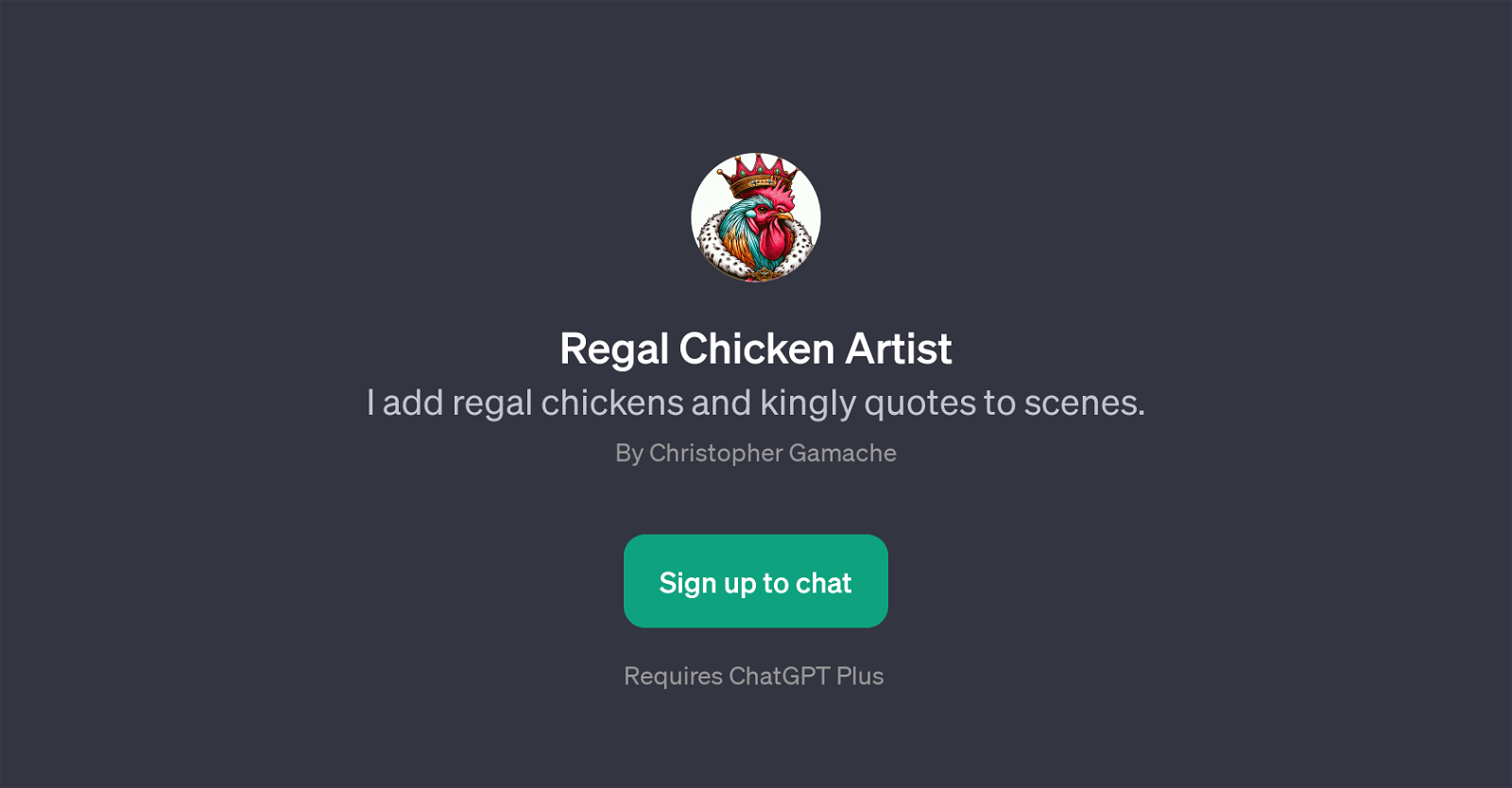 Regal Chicken Artist website