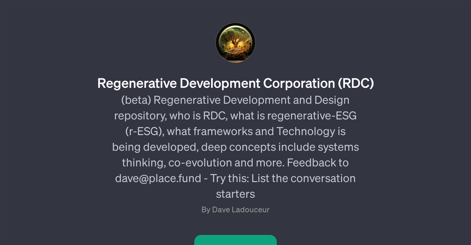 Regenerative Development Corporation (RDC) GPT website