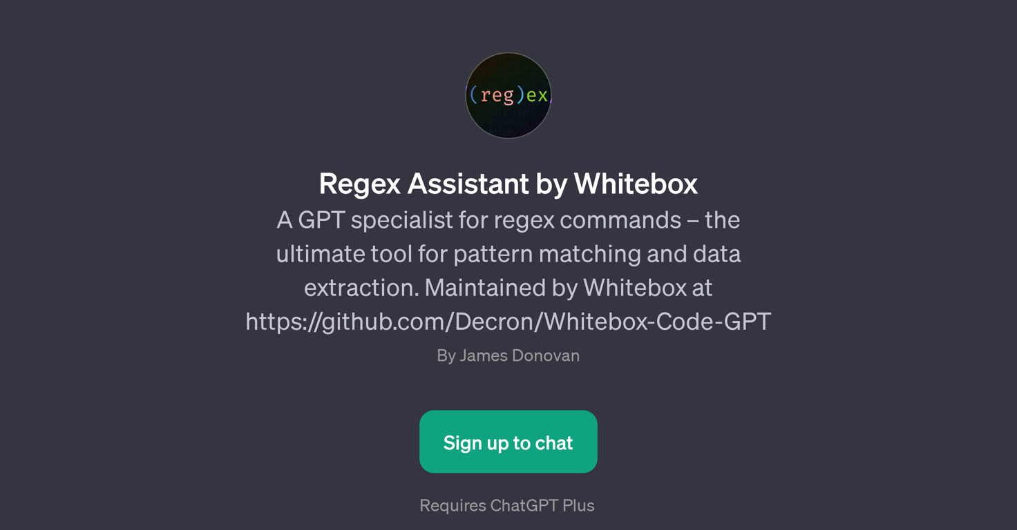 Regex Assistant by Whitebox website