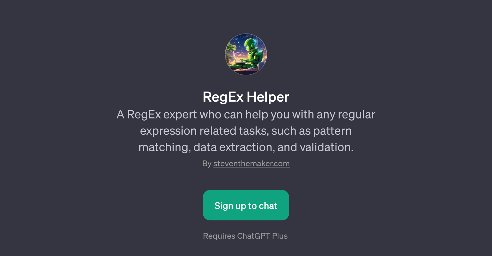 RegEx Helper website