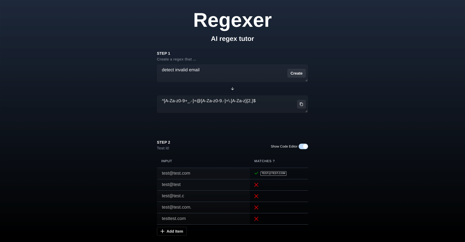 Regexer website