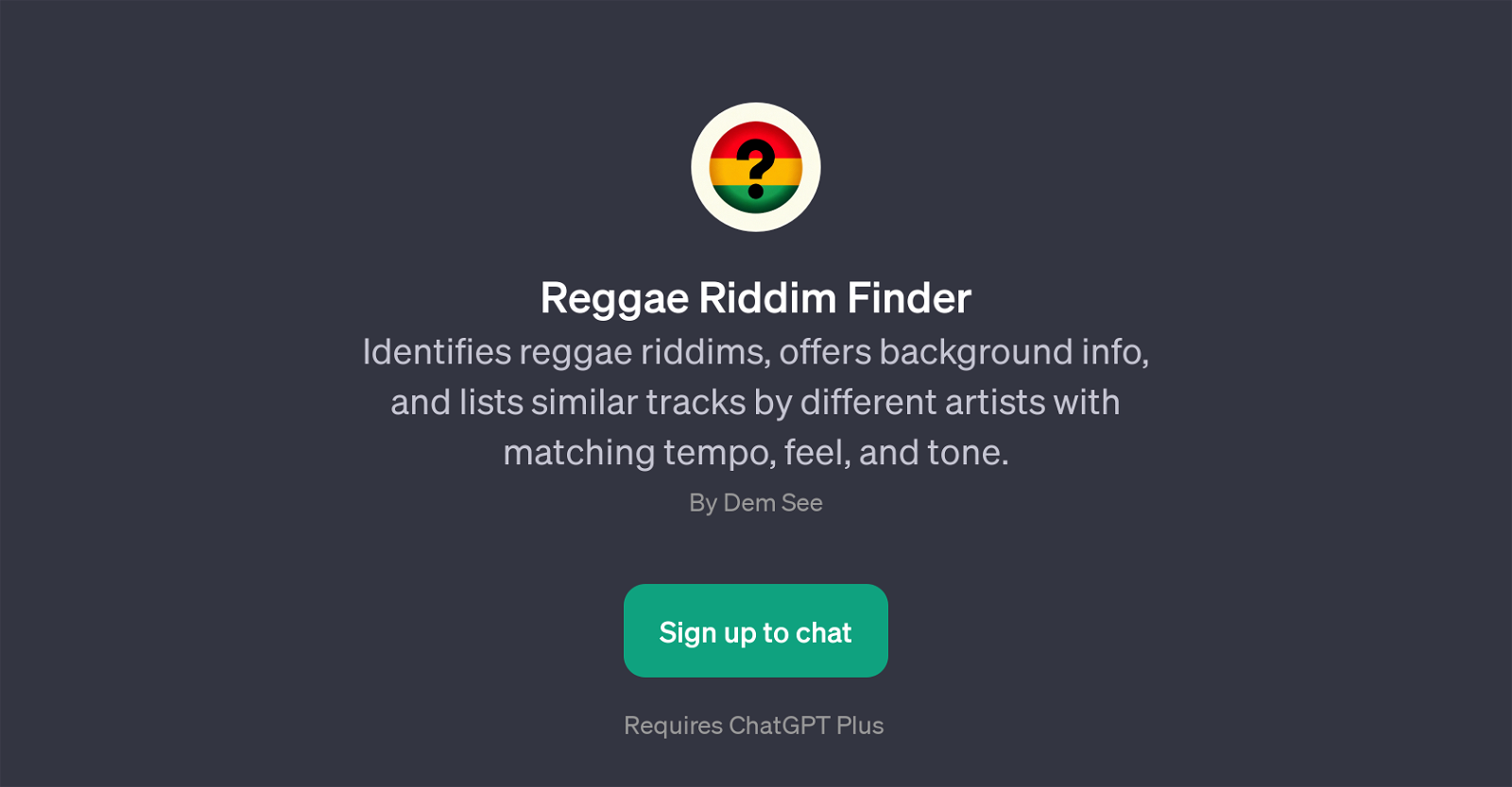 Reggae Riddim Finder website