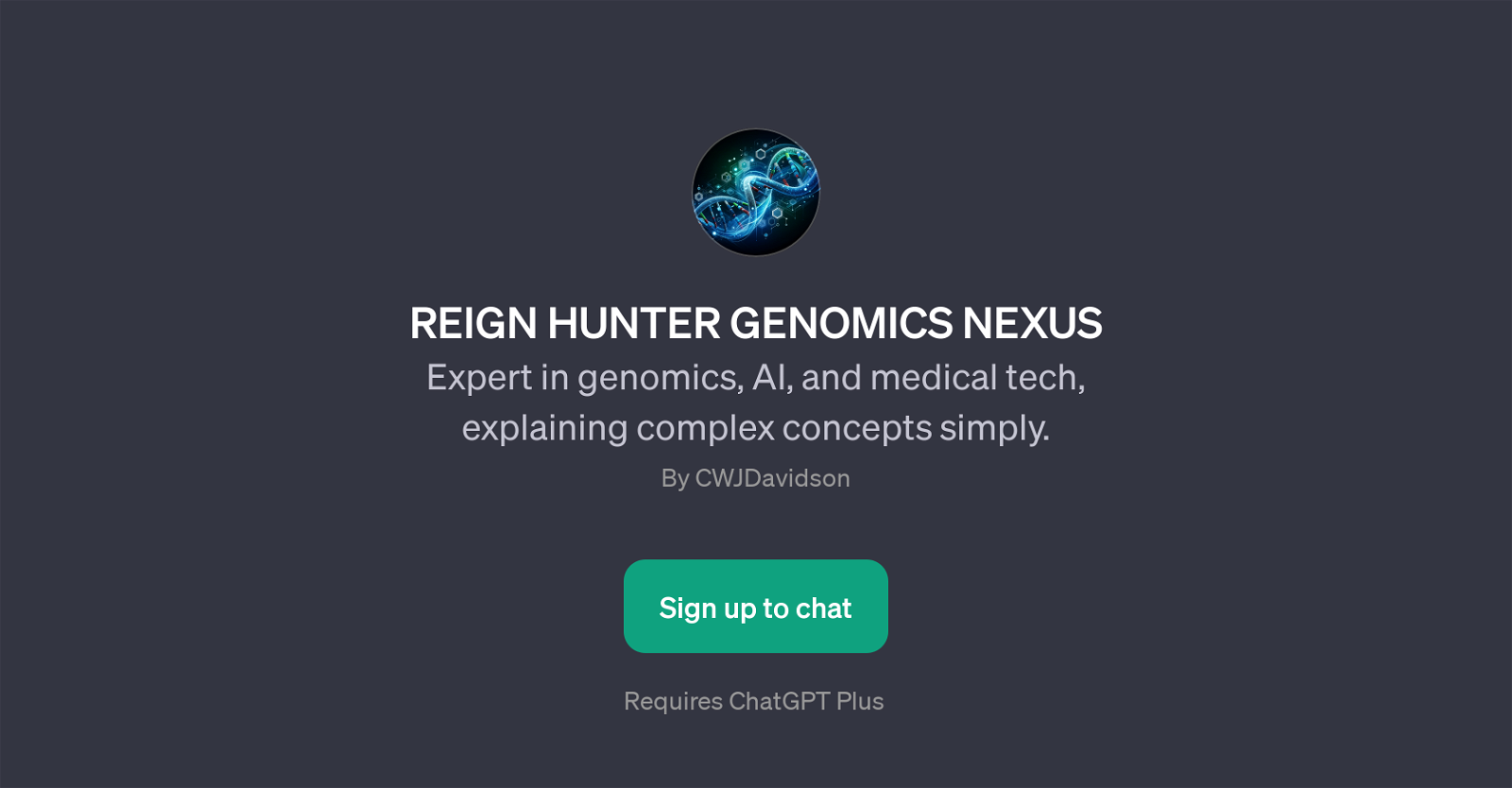 REIGN HUNTER GENOMICS NEXUS website