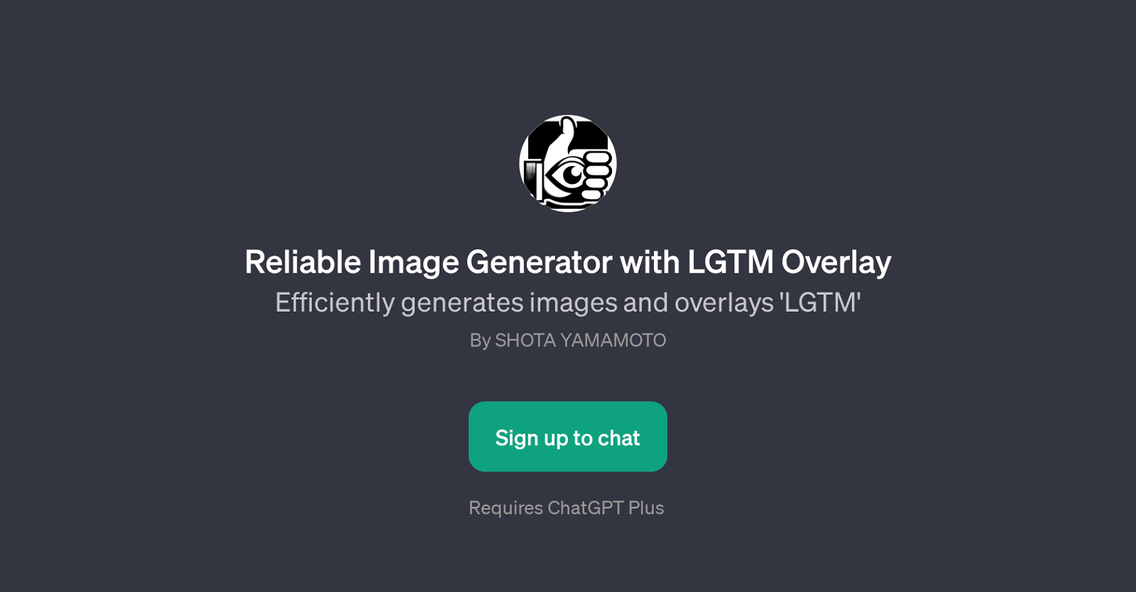 Reliable Image Generator with LGTM Overlay website