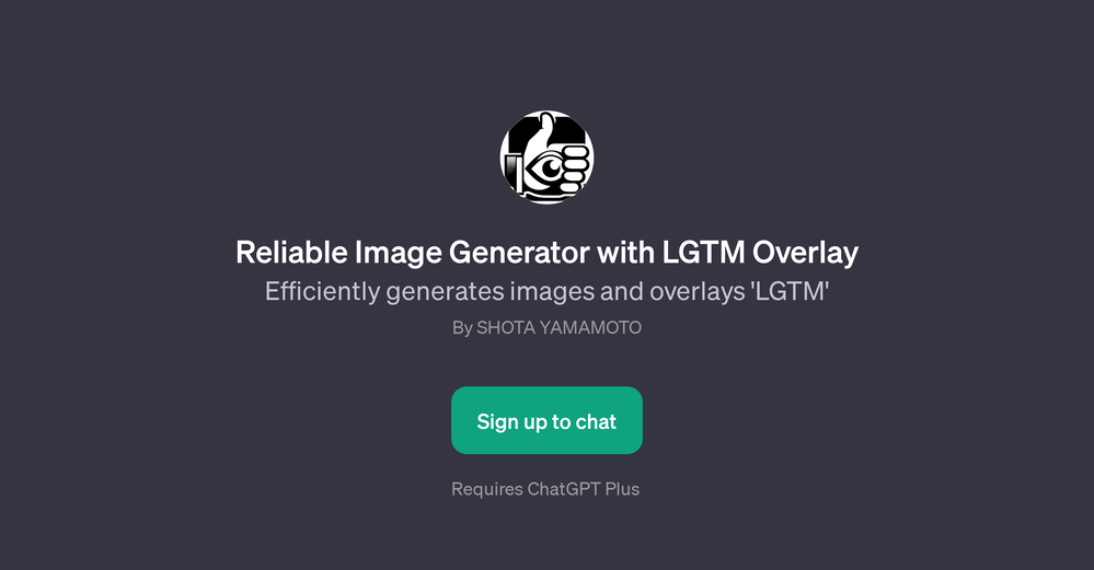 Reliable Image Generator with LGTM Overlay website