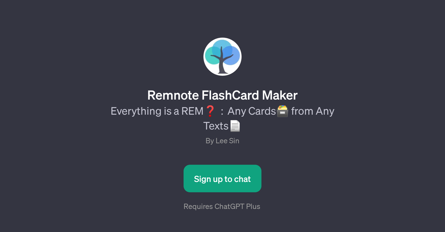 Remnote FlashCard Maker website