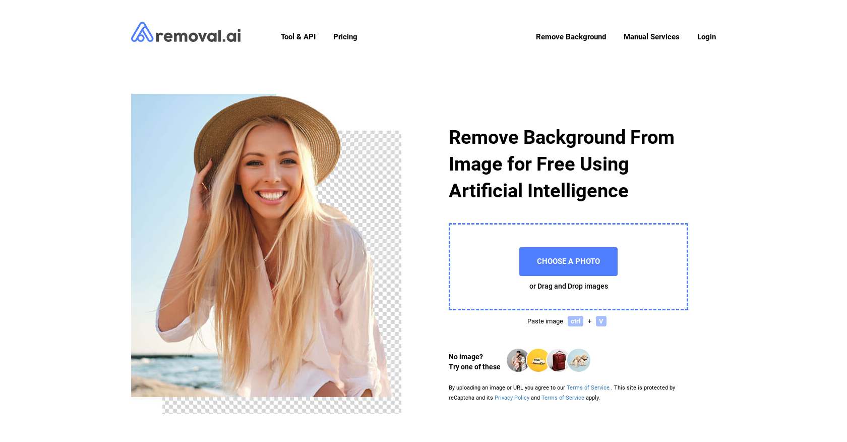 Removal.ai website