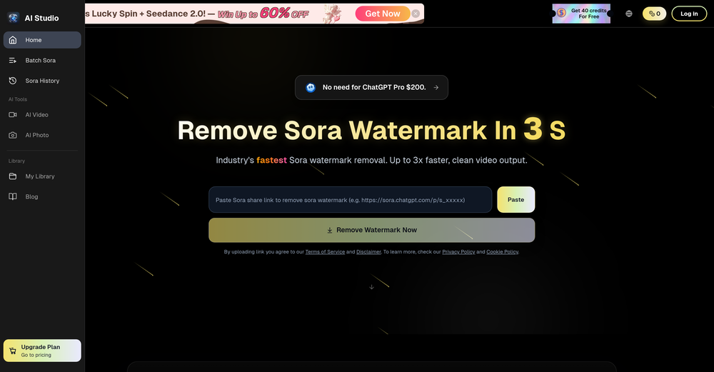 Remove Sora Watermark.video website