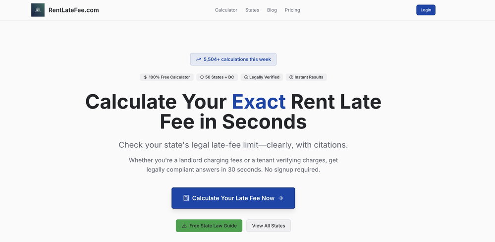 RentLateFee.com website