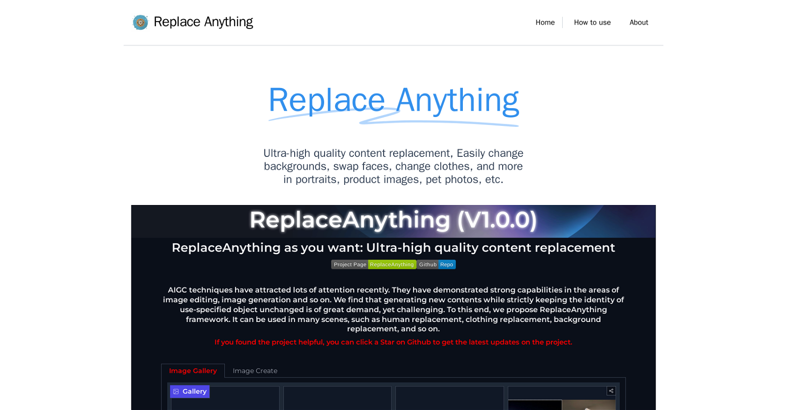 Replace Anything website