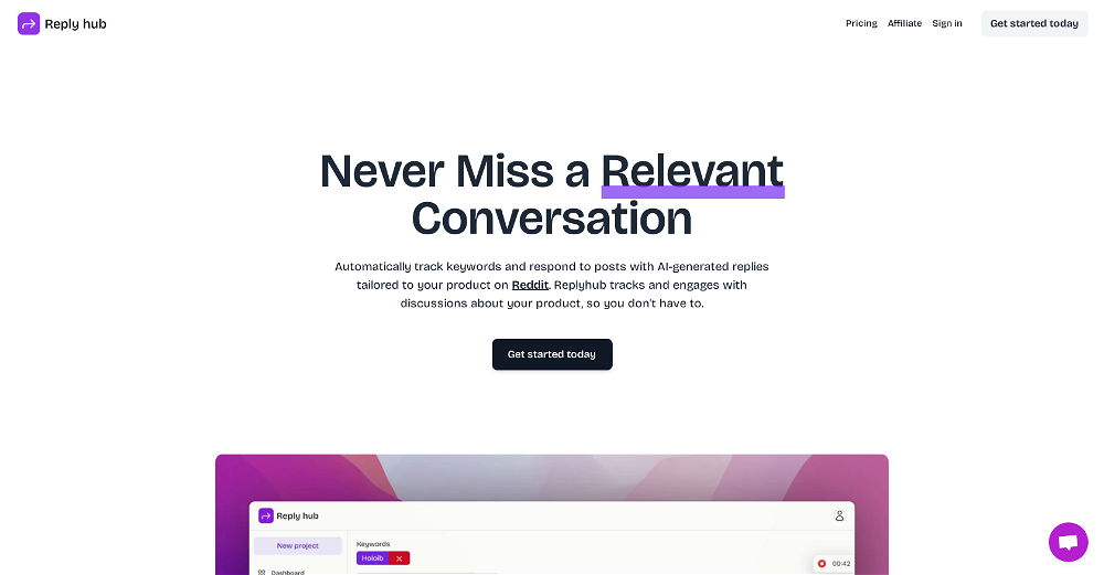 Reply Hub website