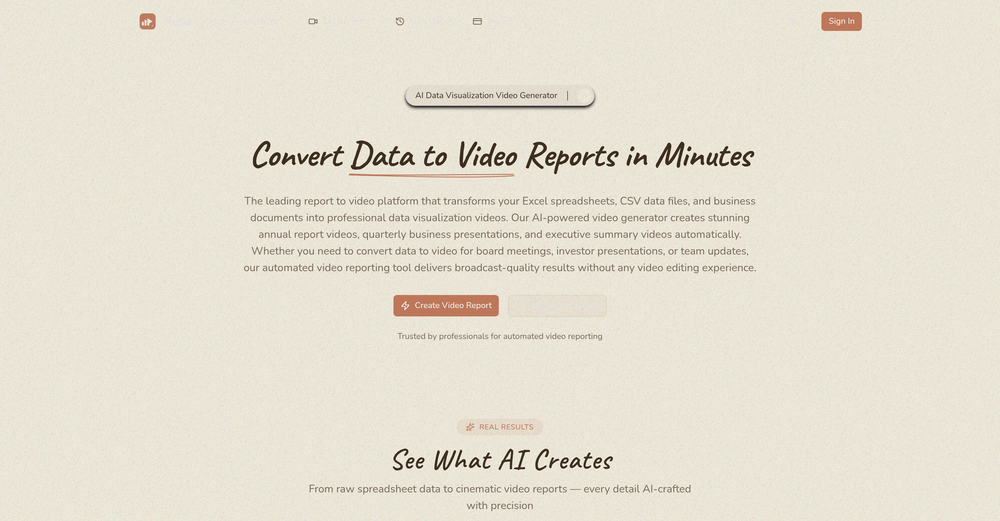 Report Video Generator website