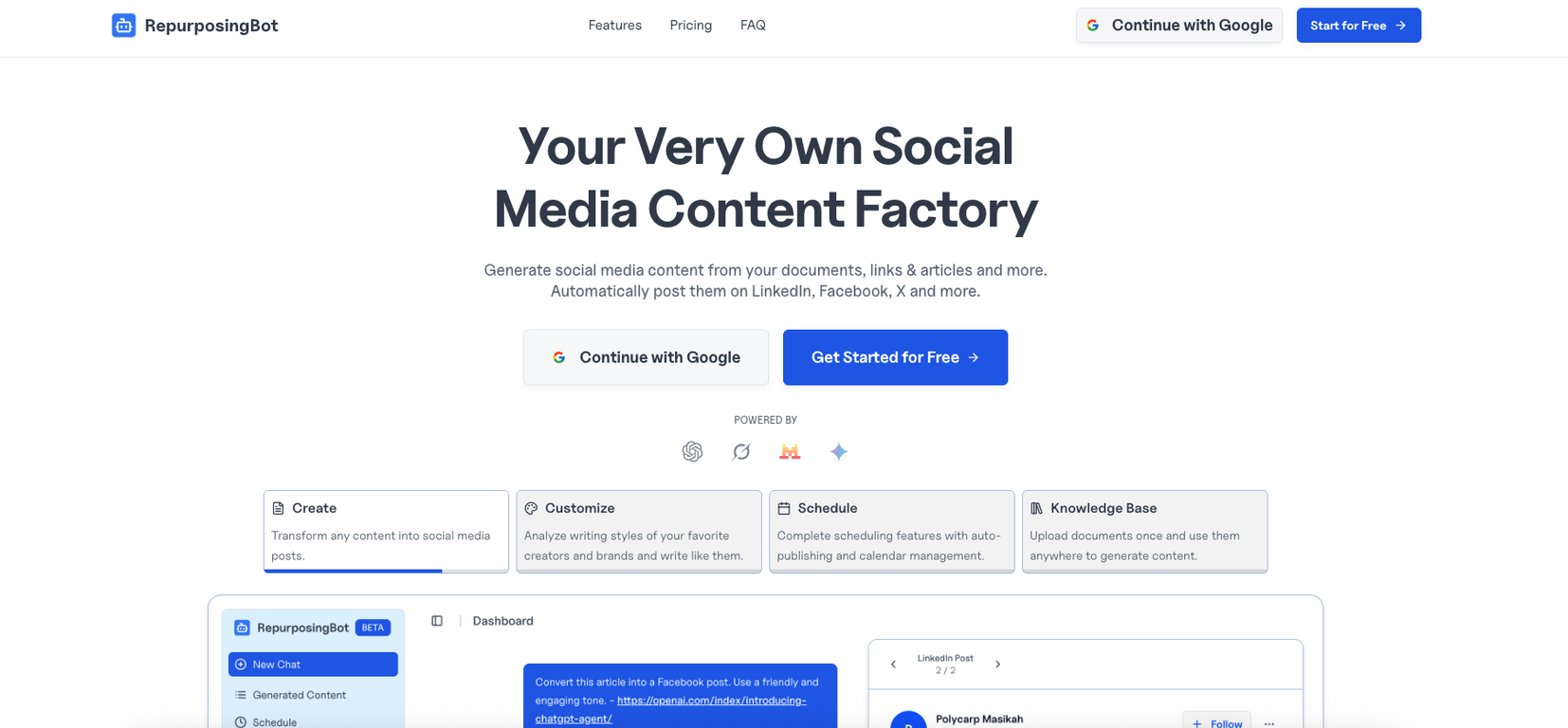 RepurposingBot website