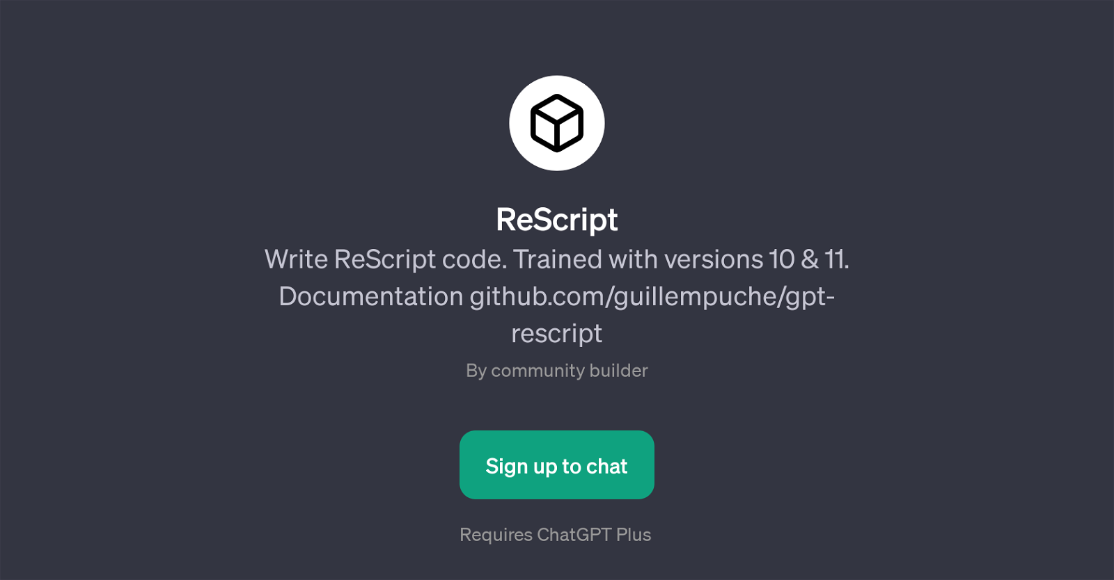 ReScript GPT website