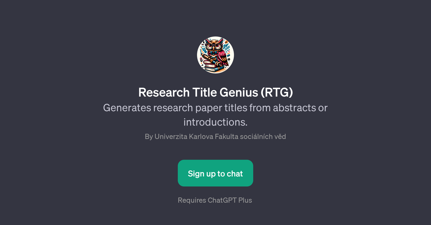 Research Title Genius (RTG) website