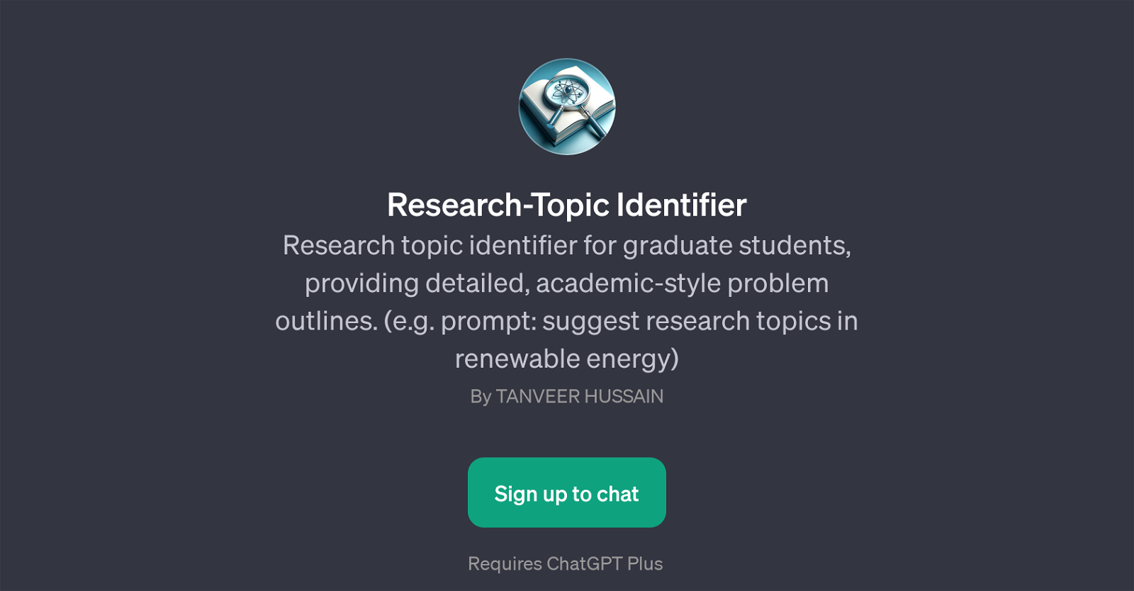 Research-Topic Identifier website