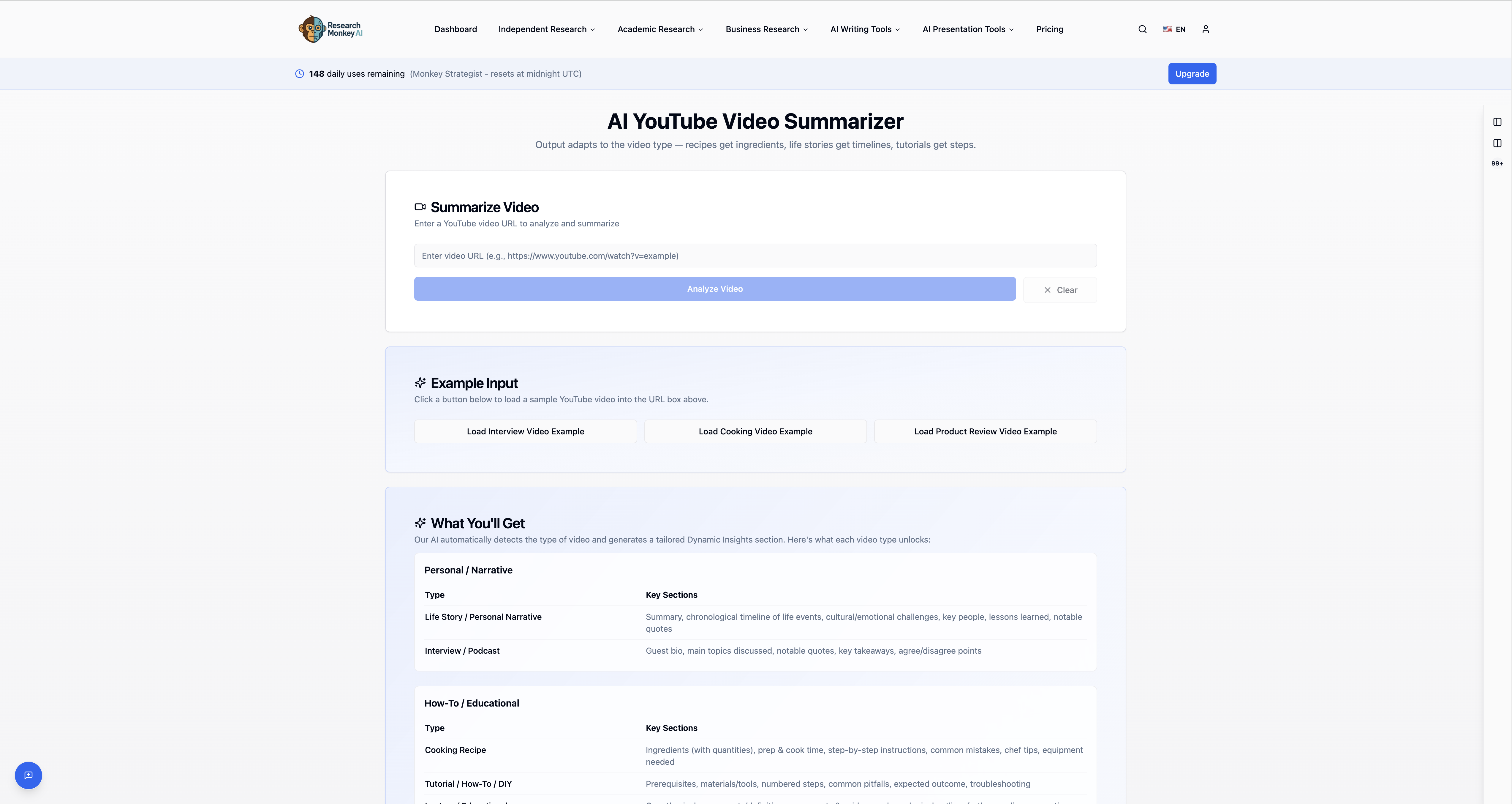 ResearchMonkey AI | YouTube Summarizer screenshot 1 ResearchMonkey AI | YouTube Summarizer screenshot 1