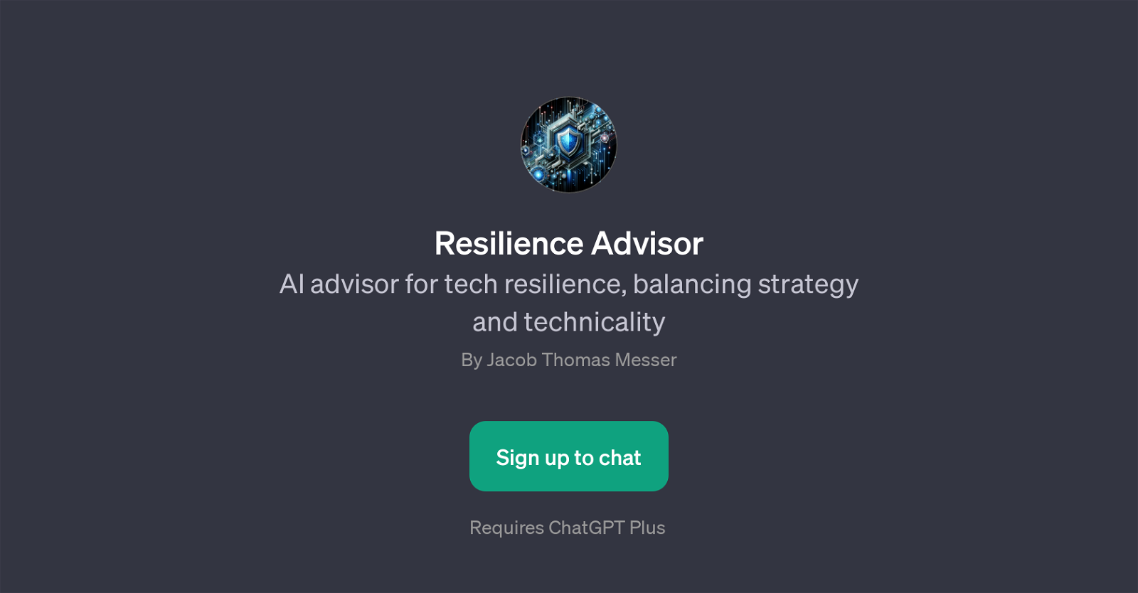 Resilience Advisor website