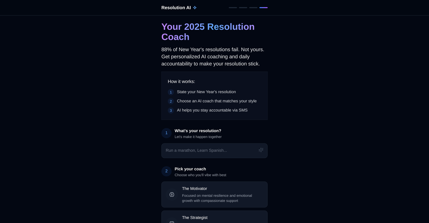Resolution Coach website