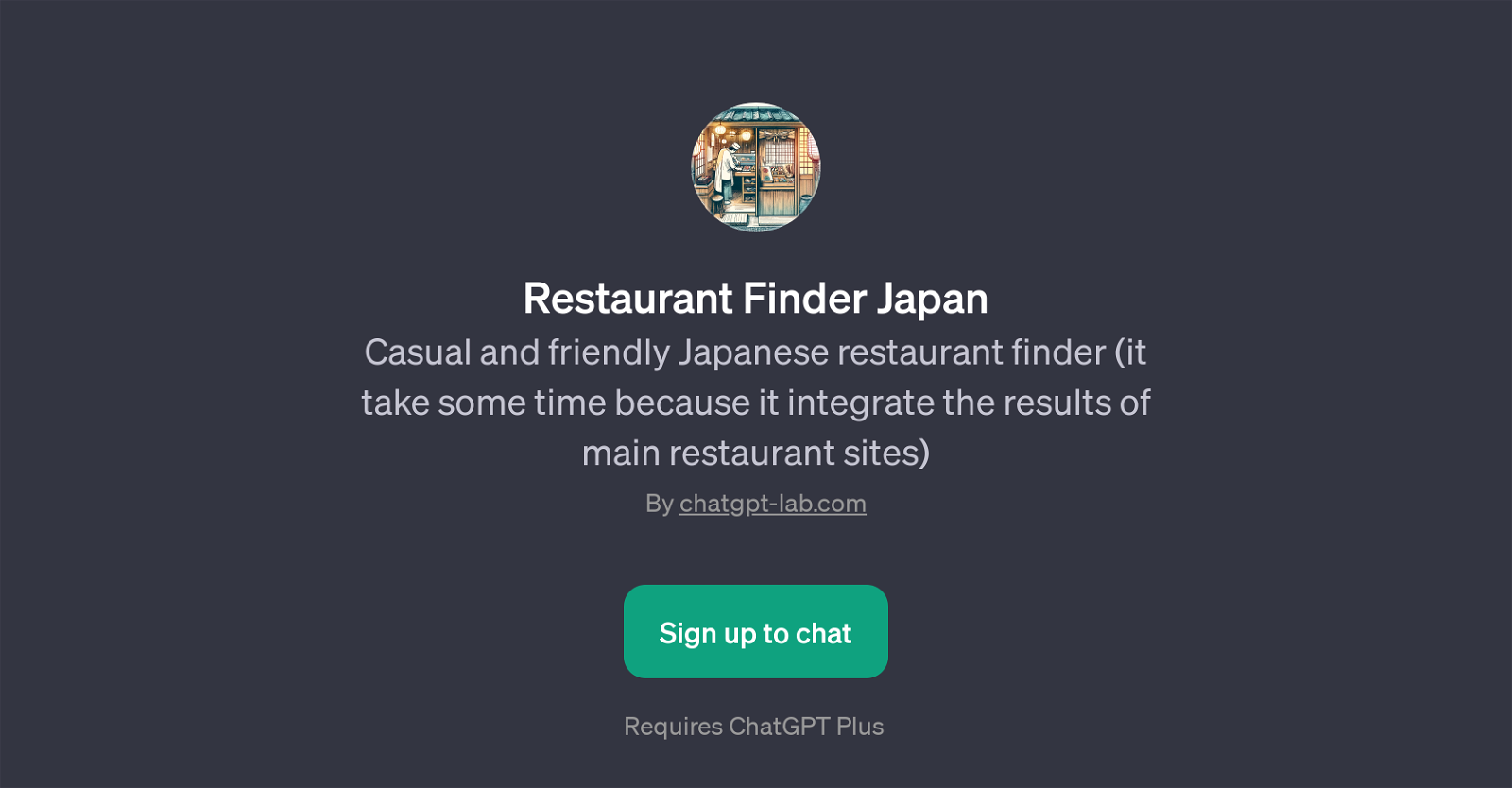 Restaurant Finder Japan website