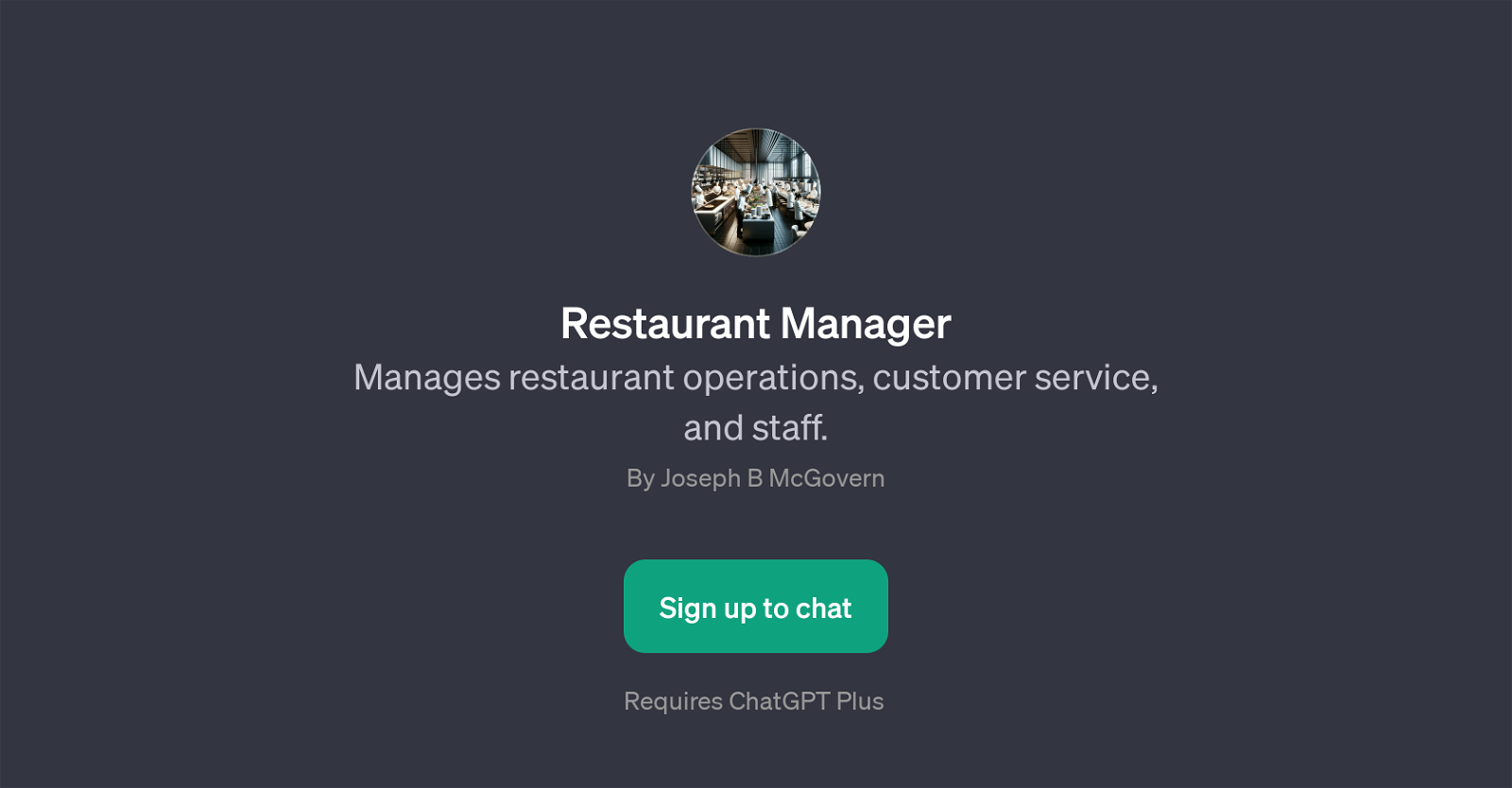 Restaurant Manager website