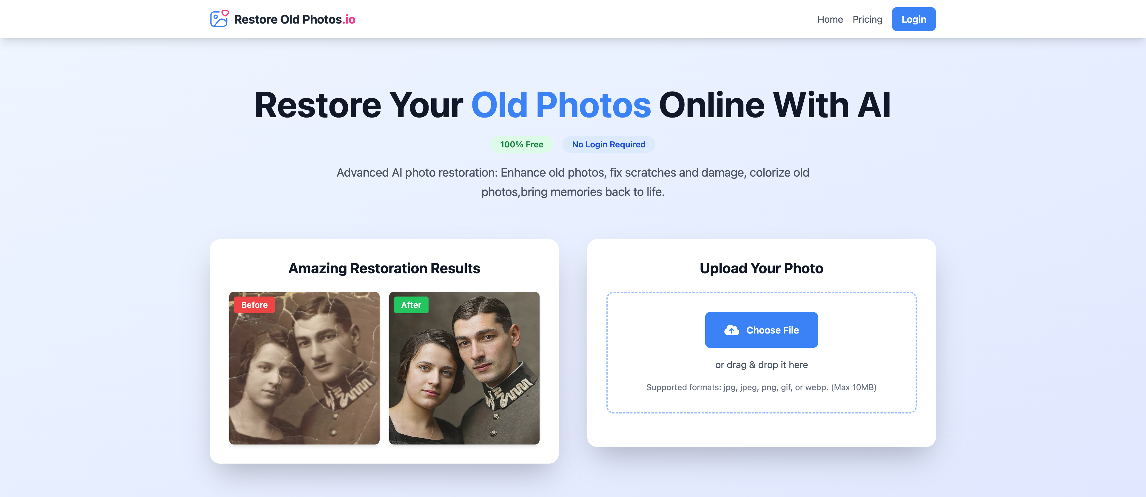 Restore Old Photos.io screenshot 1 Restore Old Photos.io screenshot 1