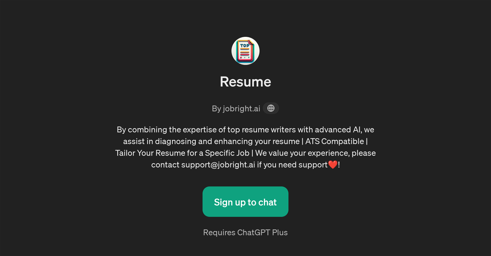 Resume by jobright.ai website