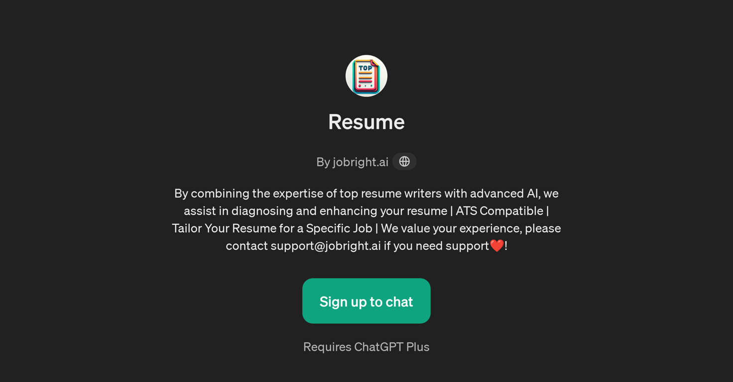 Resume by jobright.ai website