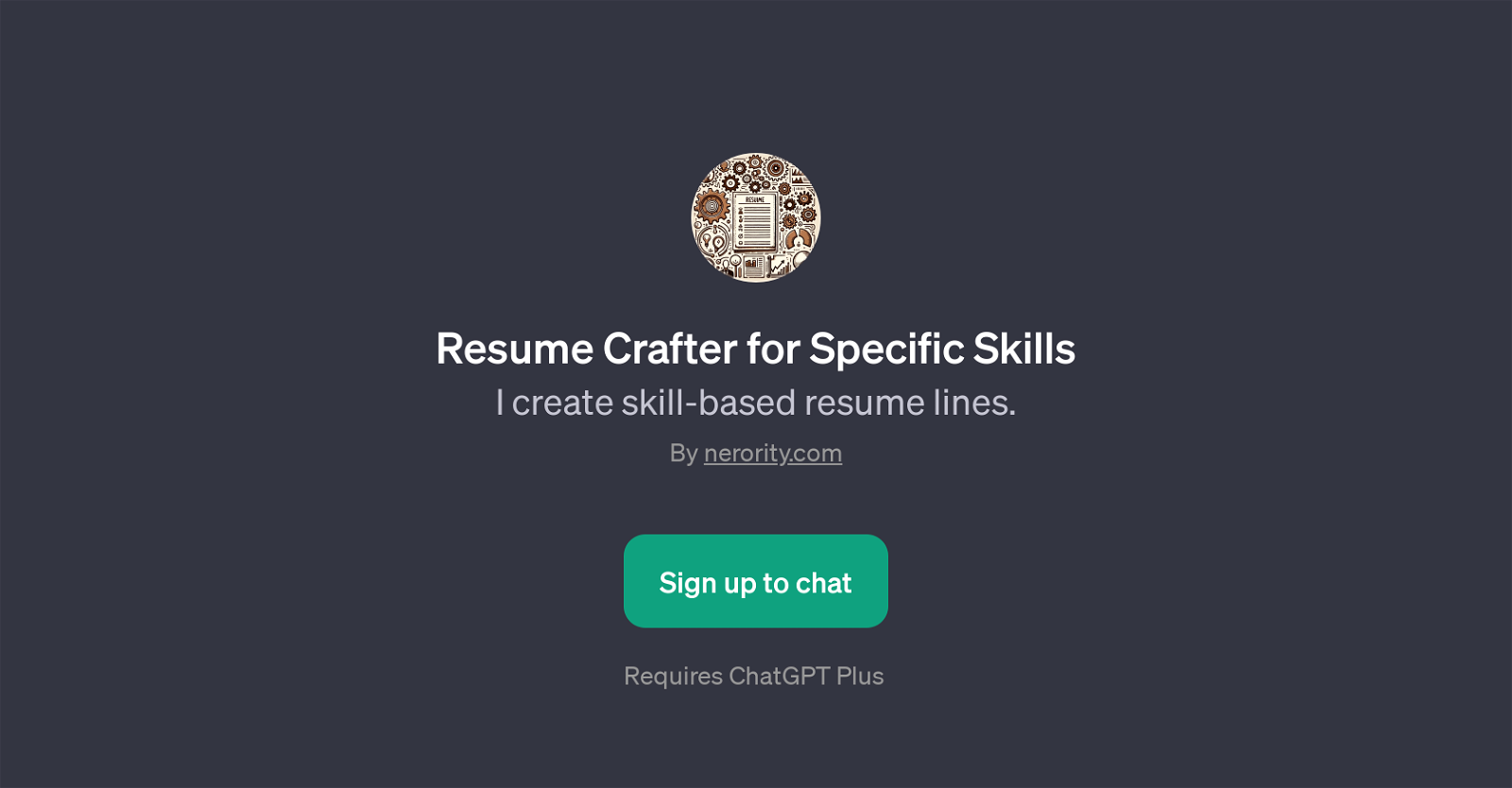 Resume Crafter for Specific Skills website