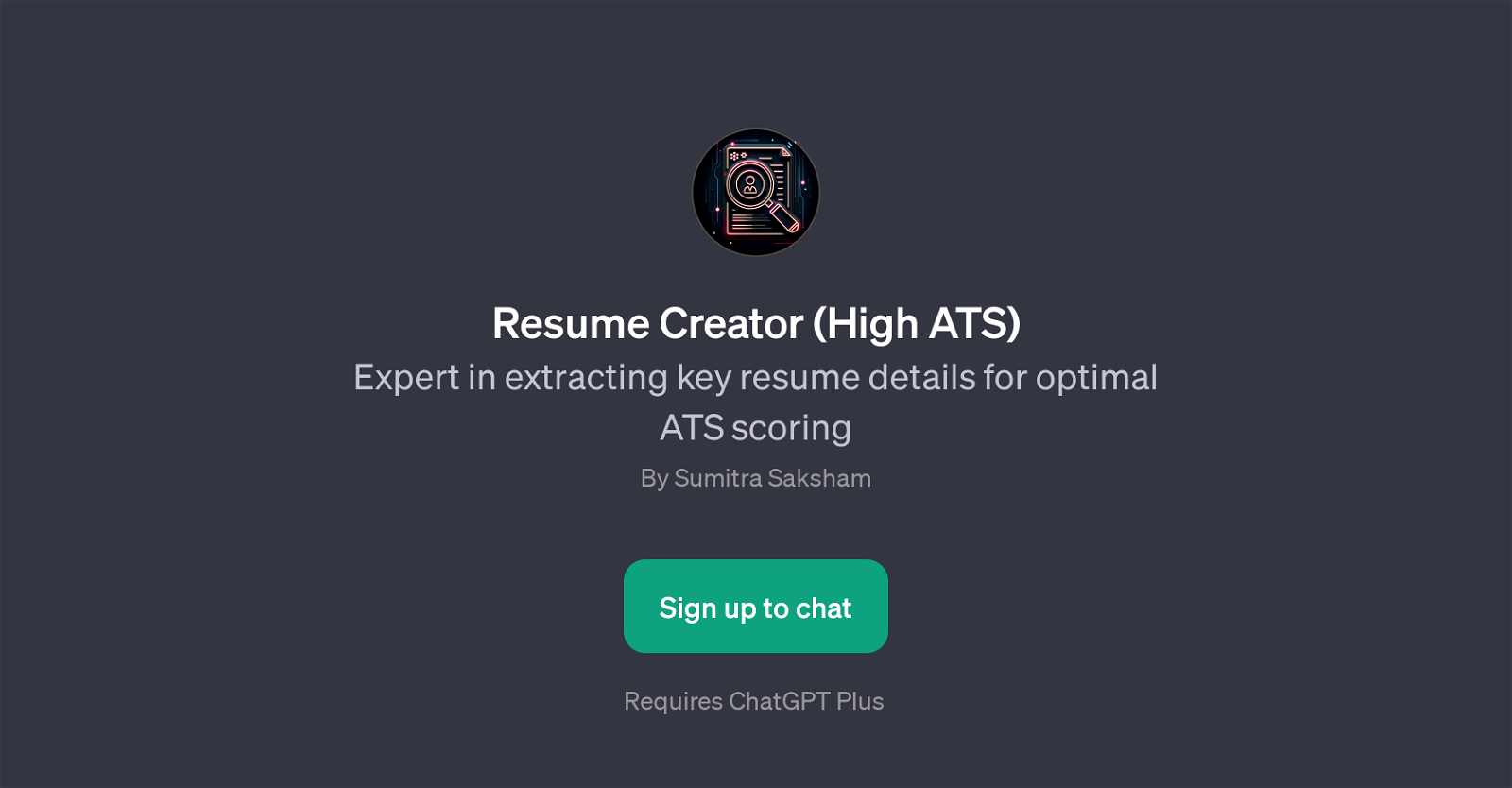 Resume Creator (High ATS) website