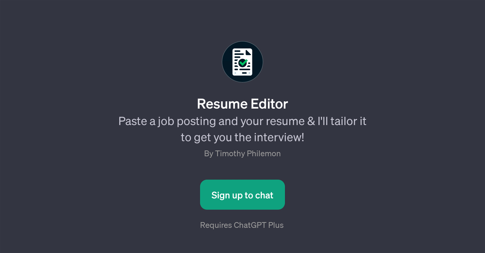 Resume Editor website
