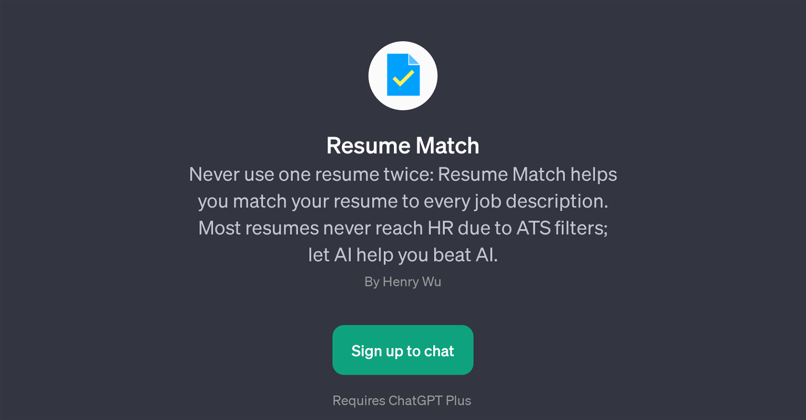 Resume Match website