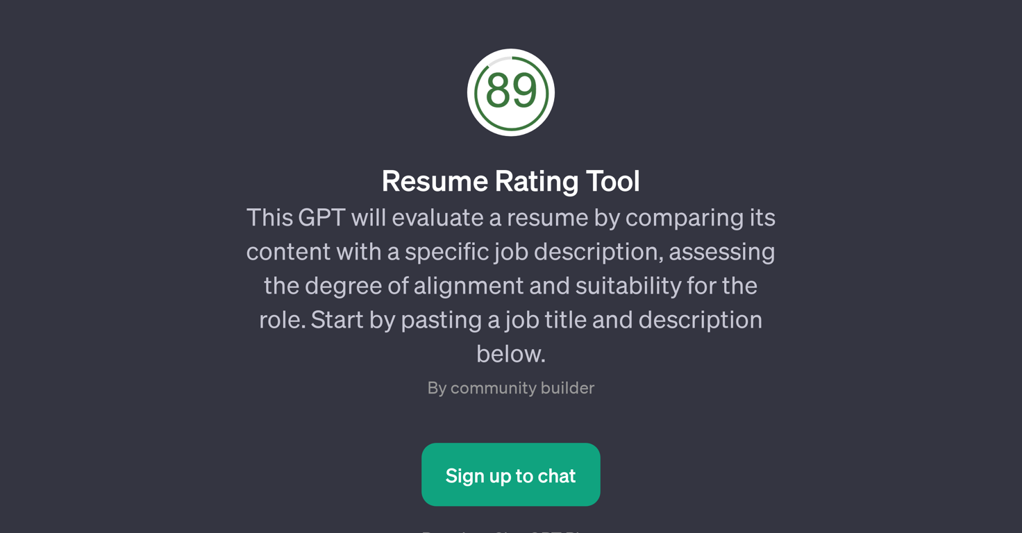 Resume Rating Tool website