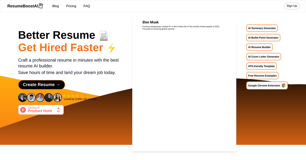 ResumeBoostAI website