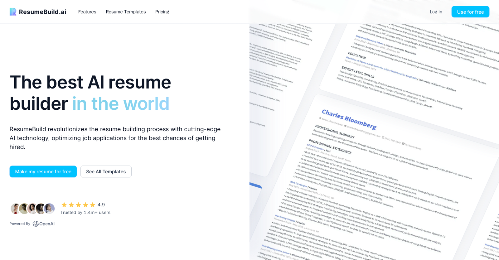 ResumeBuild website