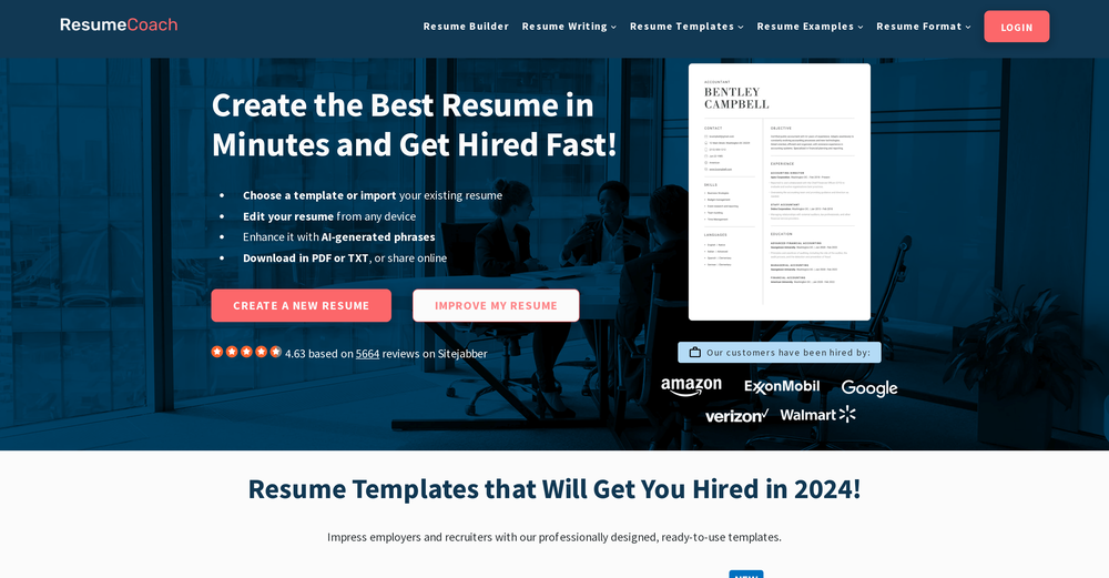 ResumeCoach website
