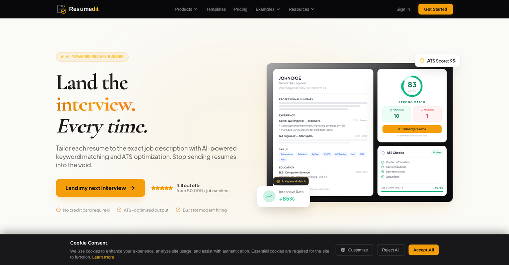 Resumedit website