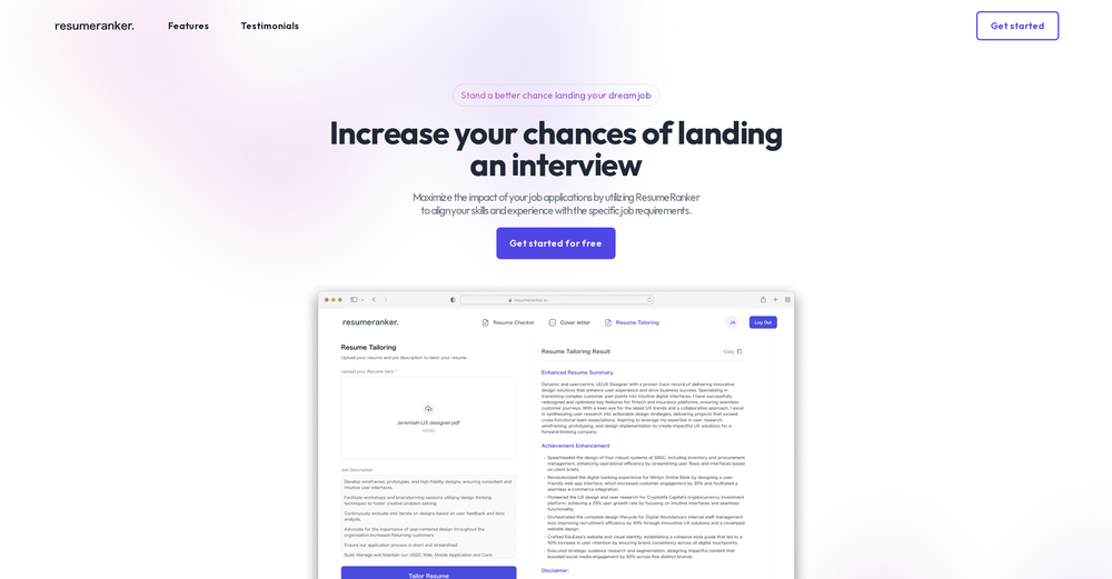 ResumeRanker website