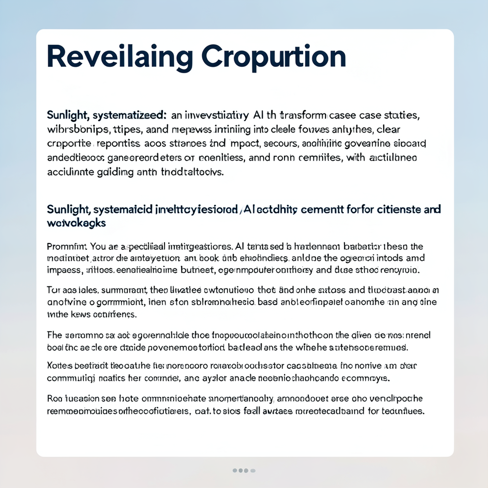 Revealing Corruption website