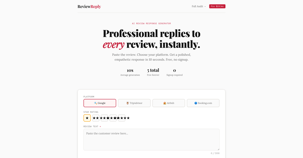 ReviewReply website